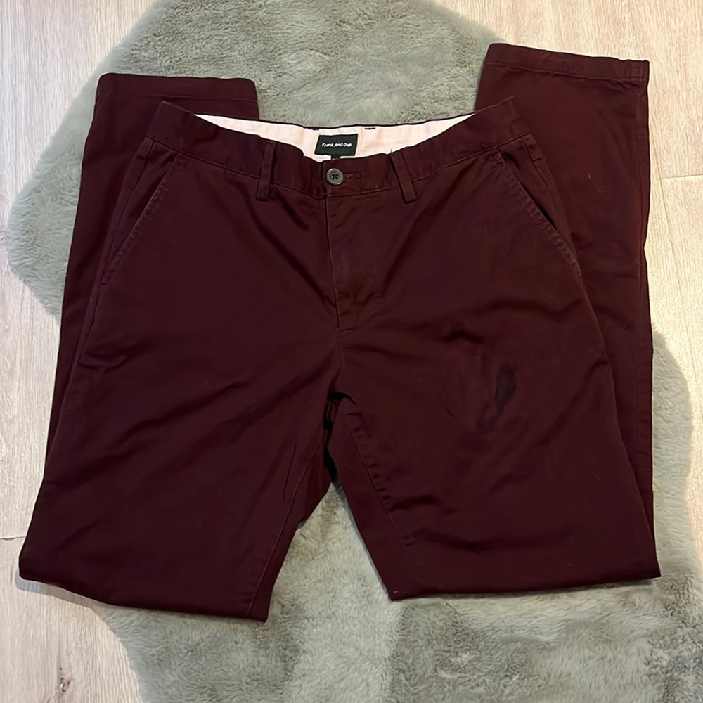 FRANK AND OAK burgundy dress pants
